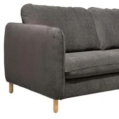 Canapé convertible tissu chenillé Portimo - Gris Foncé