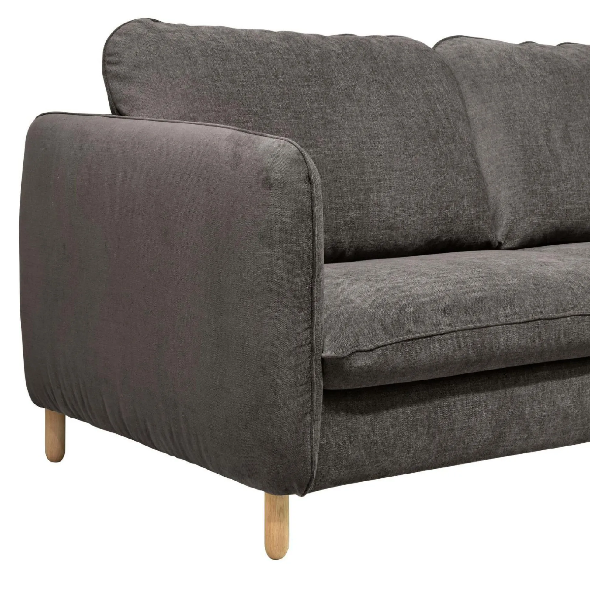 Canapé convertible tissu chenillé Portimo - Gris Foncé