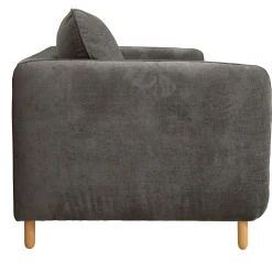 Canapé convertible tissu chenillé Portimo - Gris Foncé