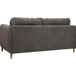 Canapé convertible tissu chenillé Portimo - Gris Foncé