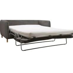 Canapé convertible tissu chenillé Portimo - Gris Foncé