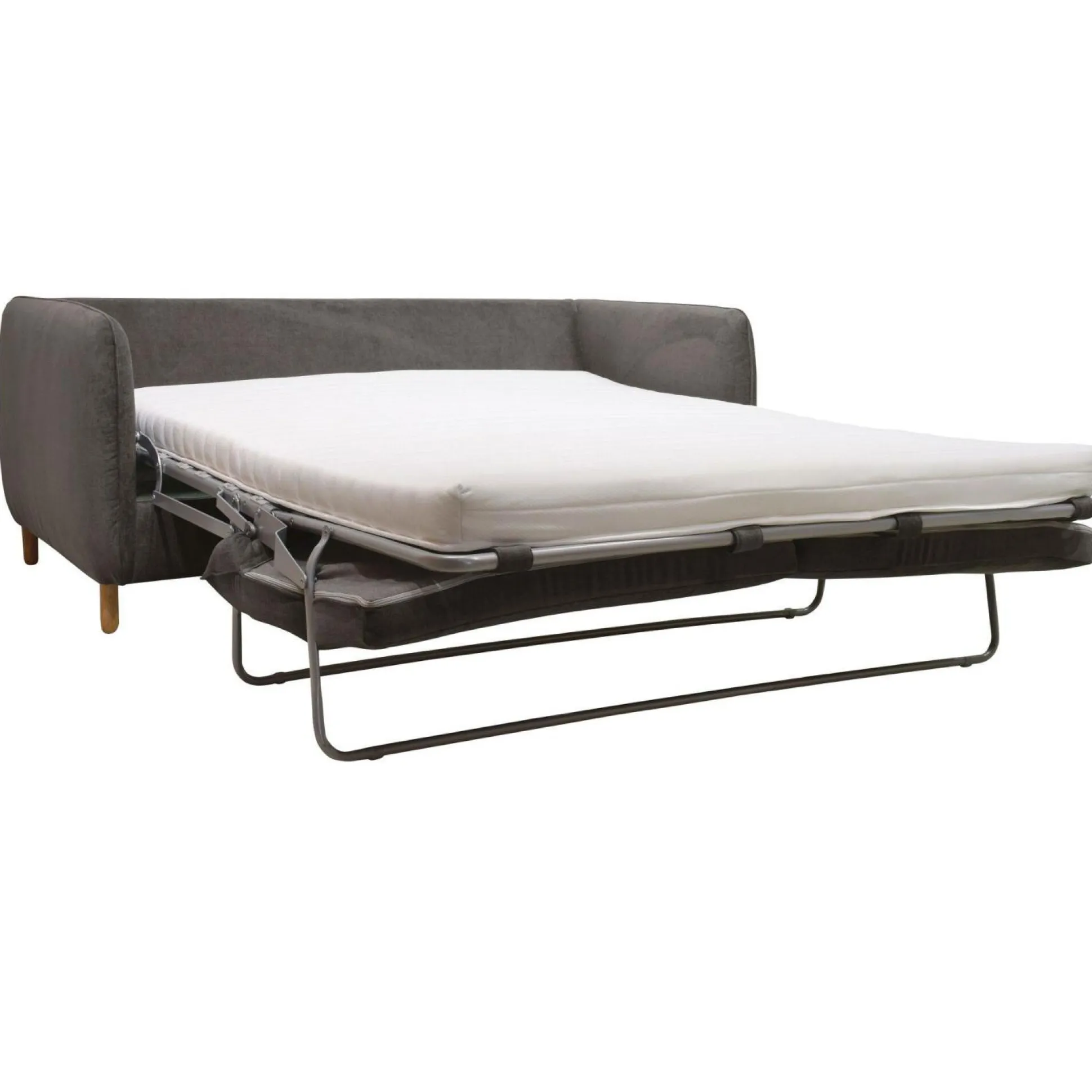 Canapé convertible tissu chenillé Portimo - Gris Foncé