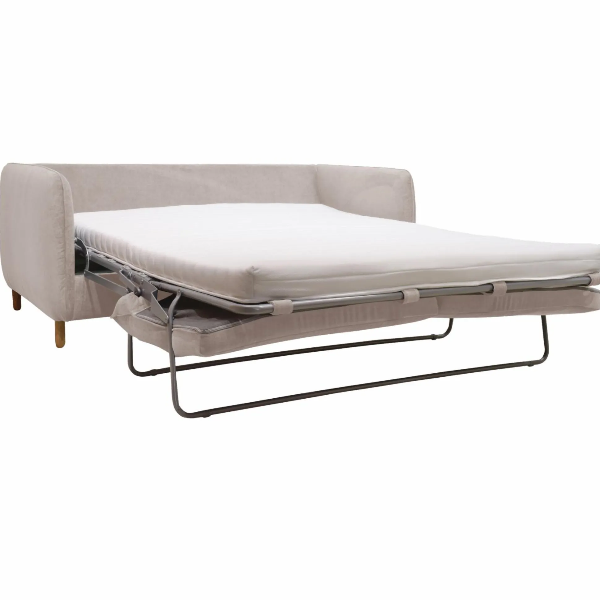 Canapé convertible tissu chenillé Portimo - Gris Clair