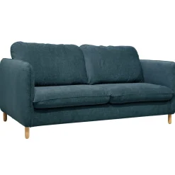 Canapé convertible tissu chenillé Portimo - Bleu Atlantique