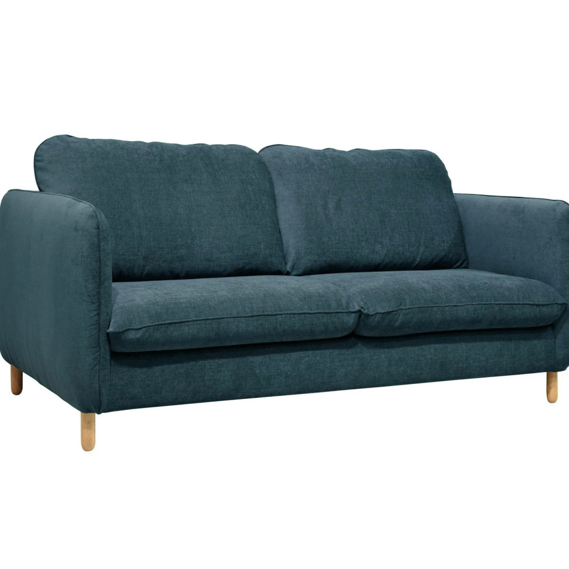 Canapé convertible tissu chenillé Portimo - Bleu Atlantique