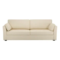 Canapé convertible tissu coton déhoussable Marbella - Beige - 4 places