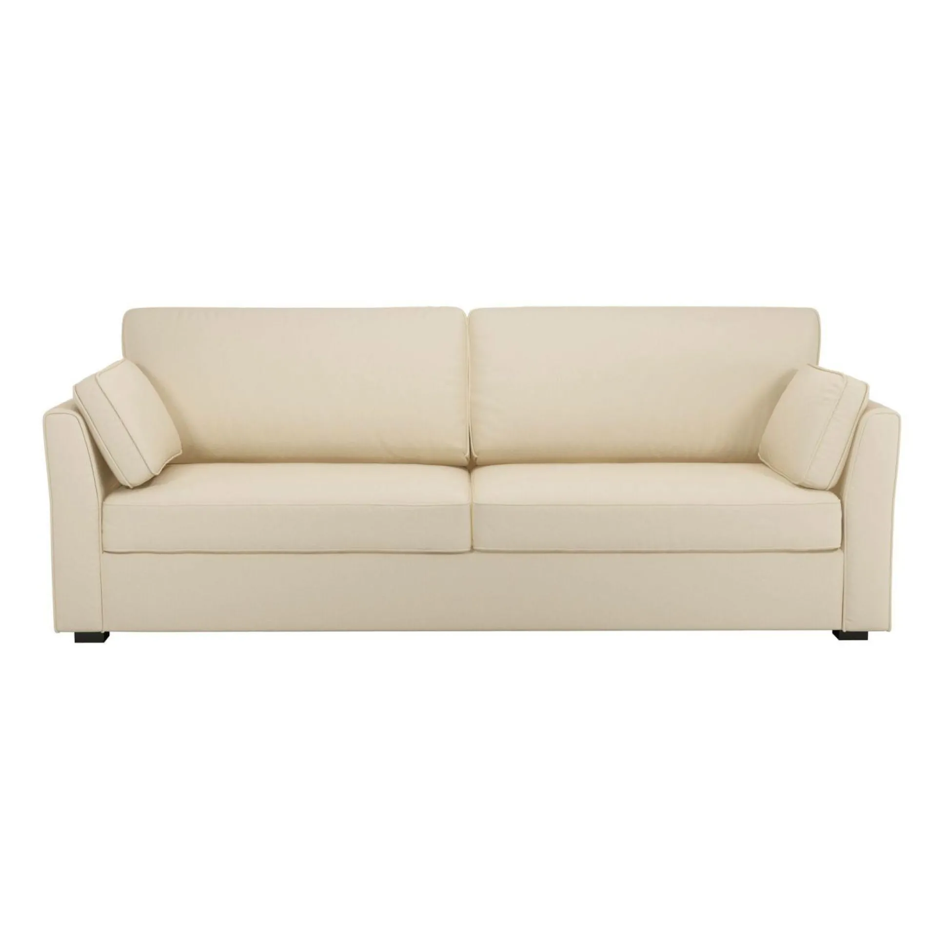 Canapé convertible tissu coton déhoussable Marbella - Beige - 4 places