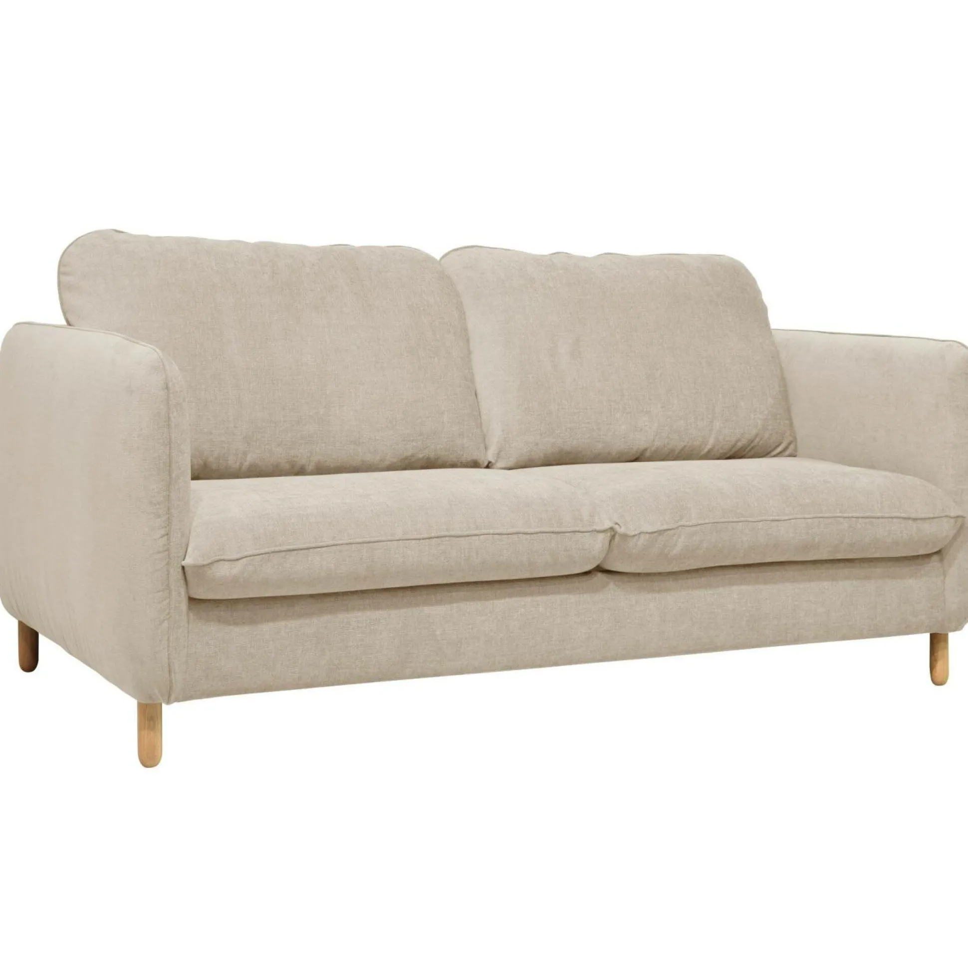 Canapé convertible tissu chenillé Portimo - Ecru