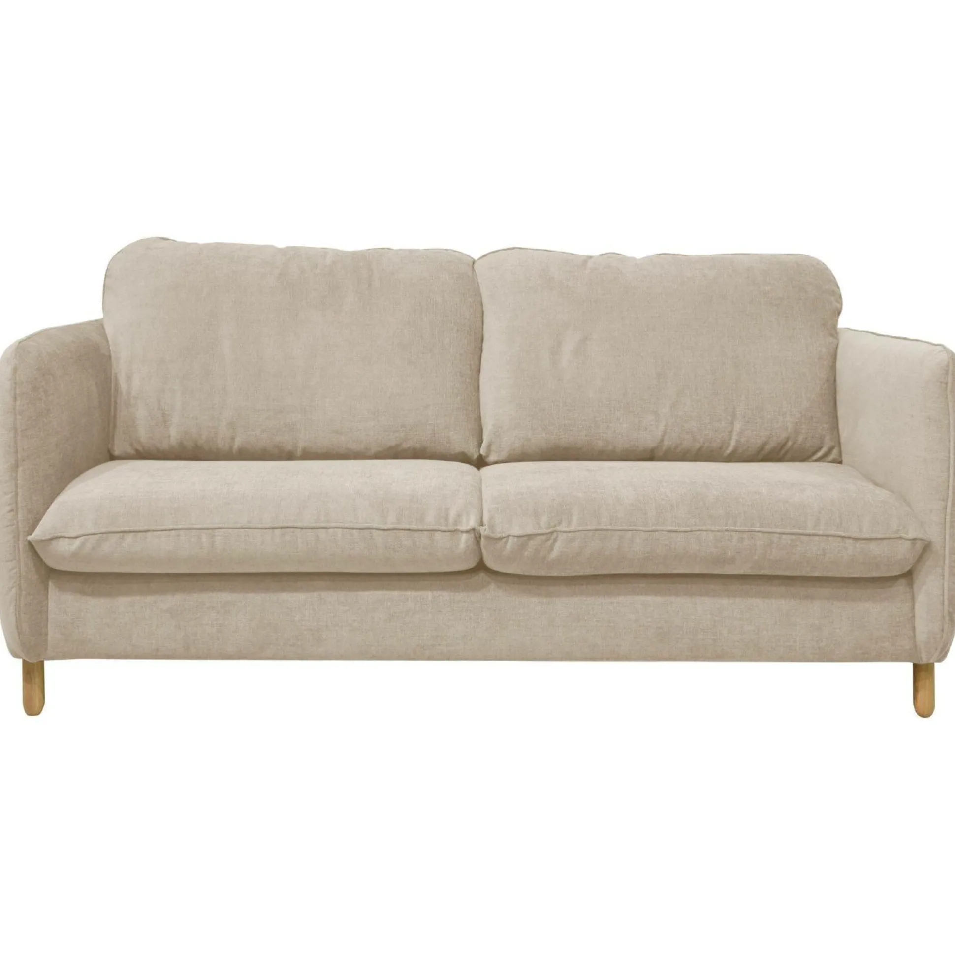 Canapé convertible tissu chenillé Portimo - Ecru