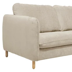 Canapé convertible tissu chenillé Portimo - Ecru