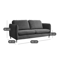 Canapé convertible tissu chenillé Portimo - Ecru