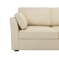Canapé convertible tissu coton déhoussable Marbella - Beige - 2 places