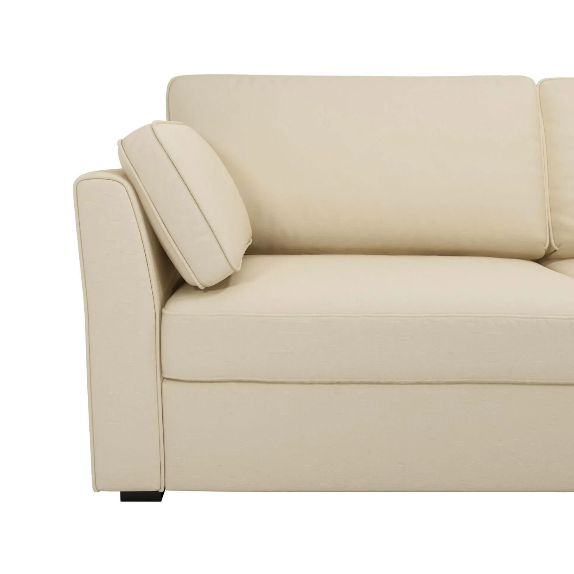 Canapé convertible tissu coton déhoussable Marbella - Beige - 3 places