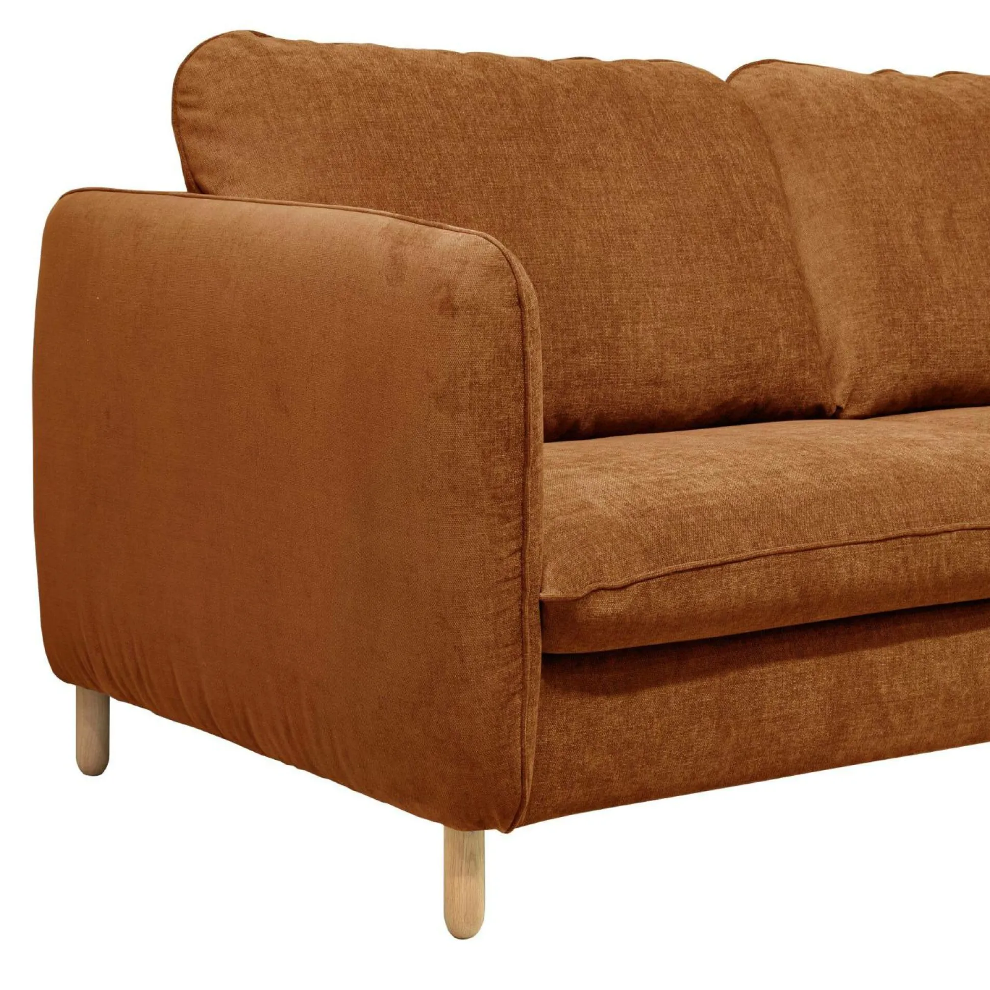 Canapé convertible tissu chenillé Portimo - Ocre