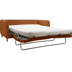 Canapé convertible tissu chenillé Portimo - Ocre