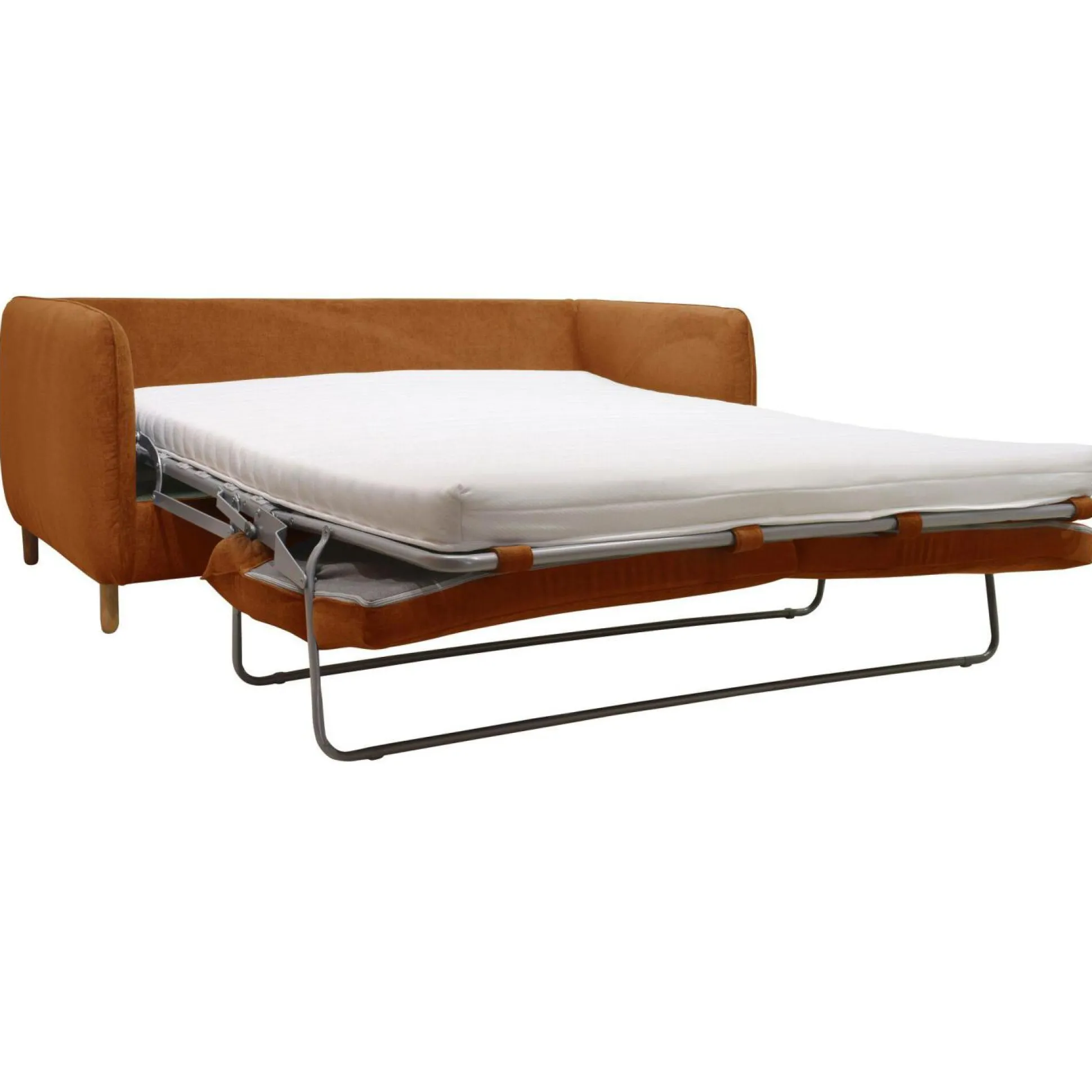 Canapé convertible tissu chenillé Portimo - Ocre