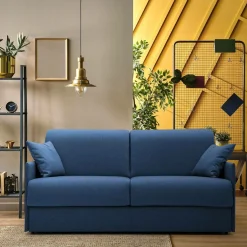 Canapé convertible tissu déhoussable Arthur - Bleu - Grand 3 places