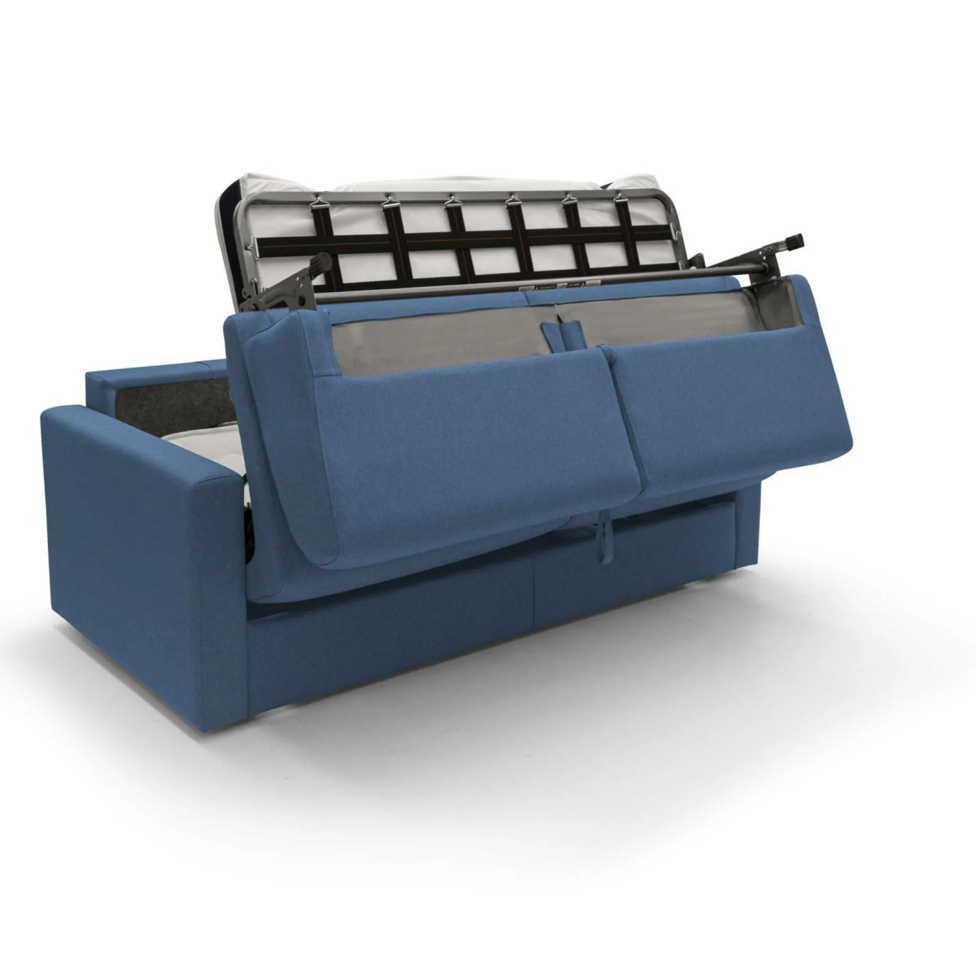 Canapé convertible tissu déhoussable Aubin - Bleu - 3 places