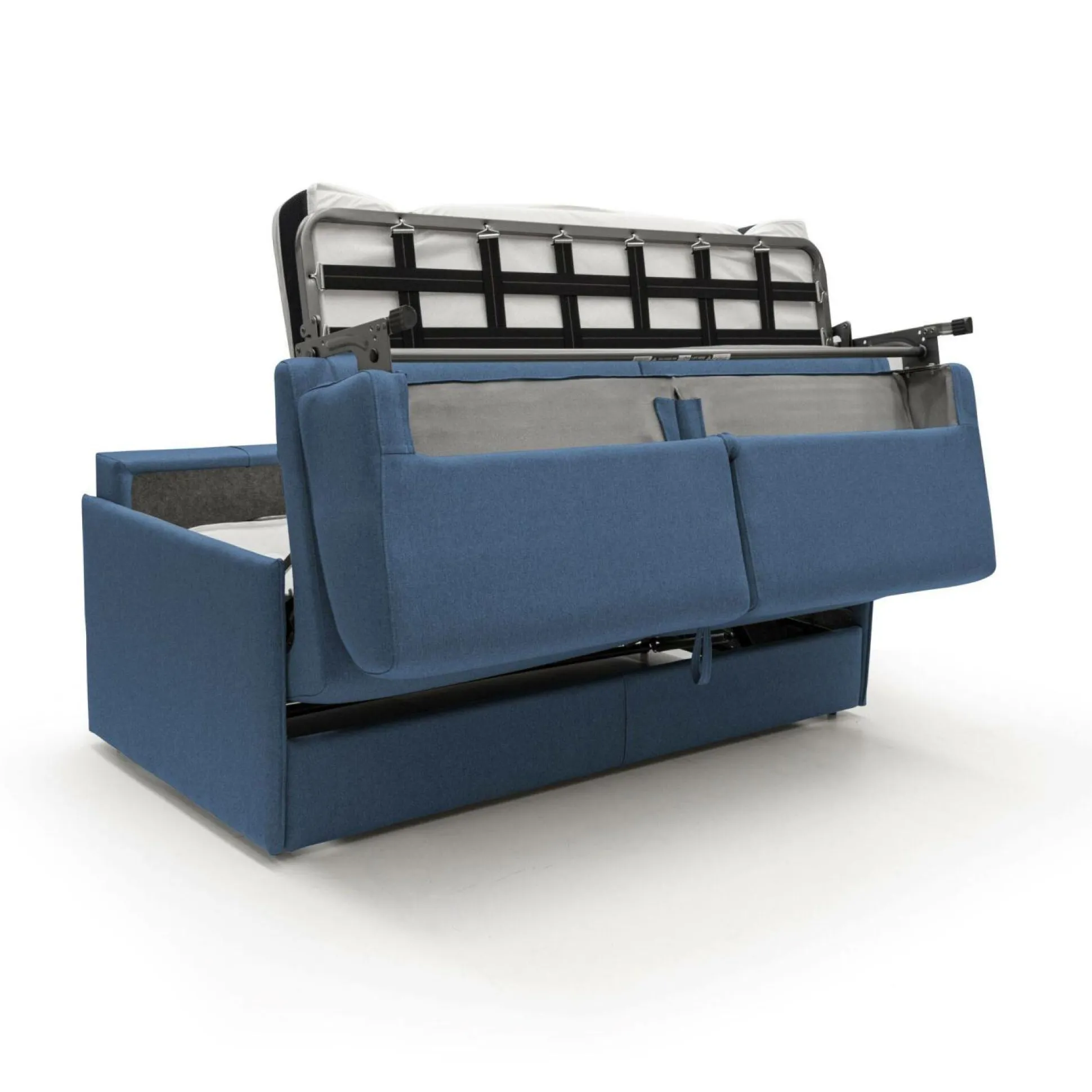 Canapé convertible tissu déhoussable Arthur - Bleu - Grand 2 places