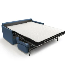 Canapé convertible tissu déhoussable Arthur - Bleu - Grand 2 places