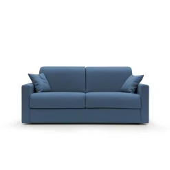 Canapé convertible tissu déhoussable Aubin - Bleu - Grand 2 places