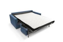 Canapé convertible tissu déhoussable Aubin - Bleu - Grand 2 places