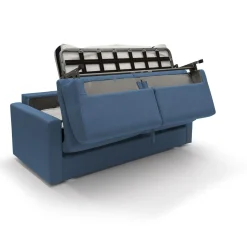 Canapé convertible tissu déhoussable Aubin - Bleu - Grand 3 places