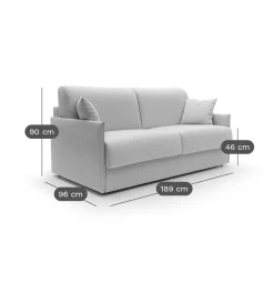 Canapé convertible tissu déhoussable Arthur - Gris - Grand 3 places