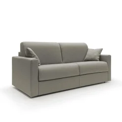 Canapé convertible tissu déhoussable Aubin - Taupe - Grand 2 places