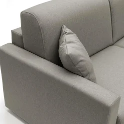 Canapé convertible tissu déhoussable Aubin - Taupe - Grand 2 places