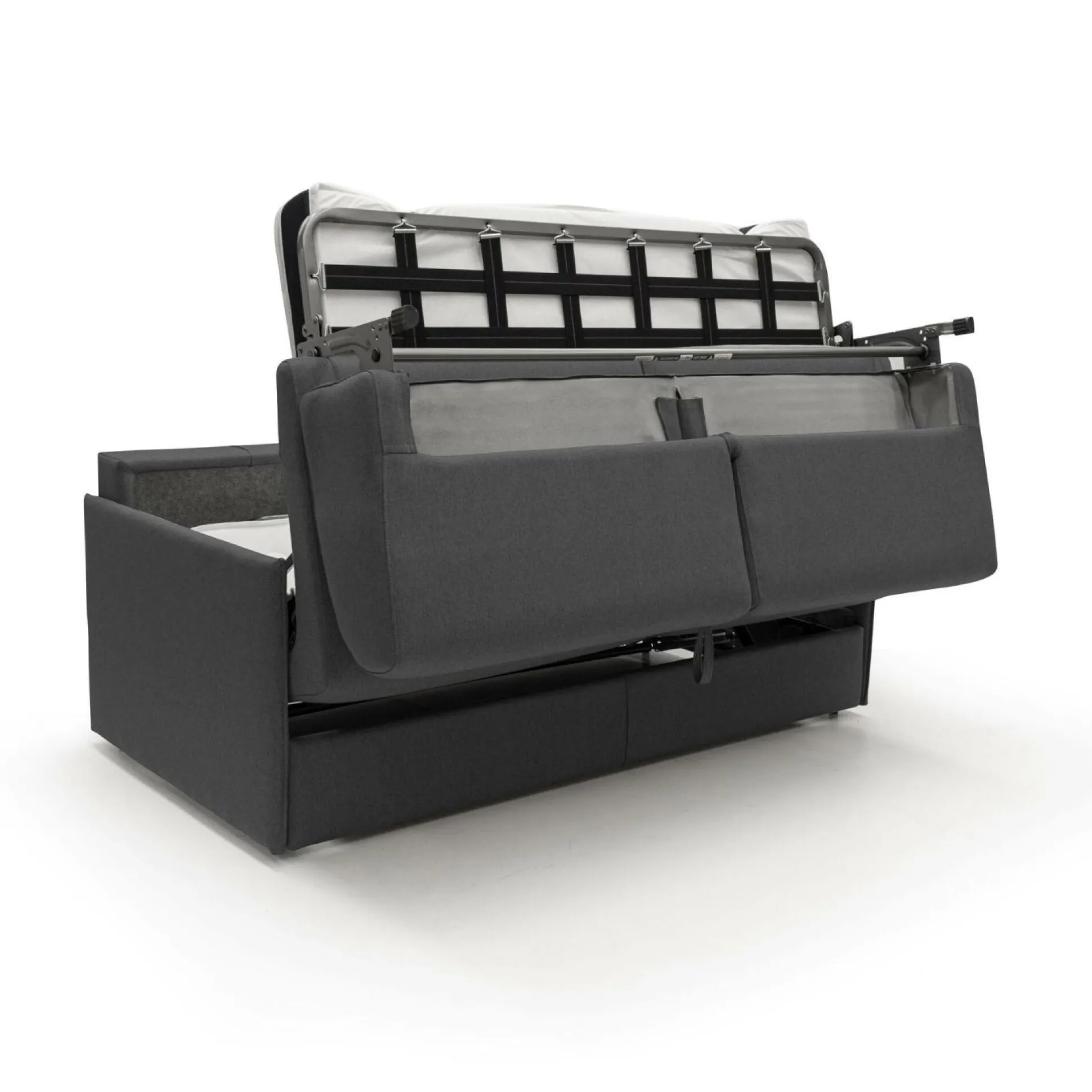 Canapé convertible tissu déhoussable Arthur - Anthracite - 3 places