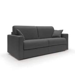 Canapé convertible tissu déhoussable Aubin - Anthracite - Grand 2 places