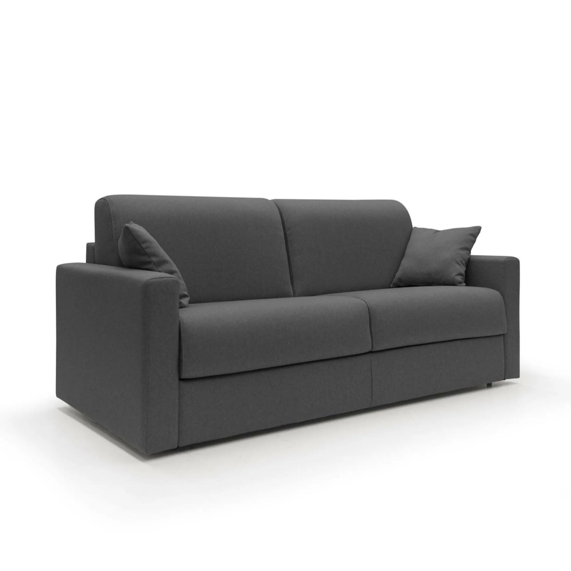 Canapé convertible tissu déhoussable Aubin - Anthracite - Grand 3 places