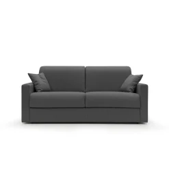 Canapé convertible tissu déhoussable Aubin - Anthracite - Grand 3 places