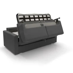 Canapé convertible tissu déhoussable Aubin - Anthracite - Grand 3 places