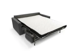 Canapé convertible tissu déhoussable Aubin - Anthracite - Grand 3 places