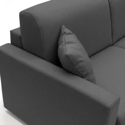 Canapé convertible tissu déhoussable Aubin - Anthracite - Grand 3 places