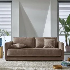 Canapé convertible tissu Paxi - Taupe