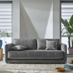 Canapé convertible tissu Paxi - Anthracite