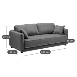 Canapé convertible tissu Paxi - Anthracite