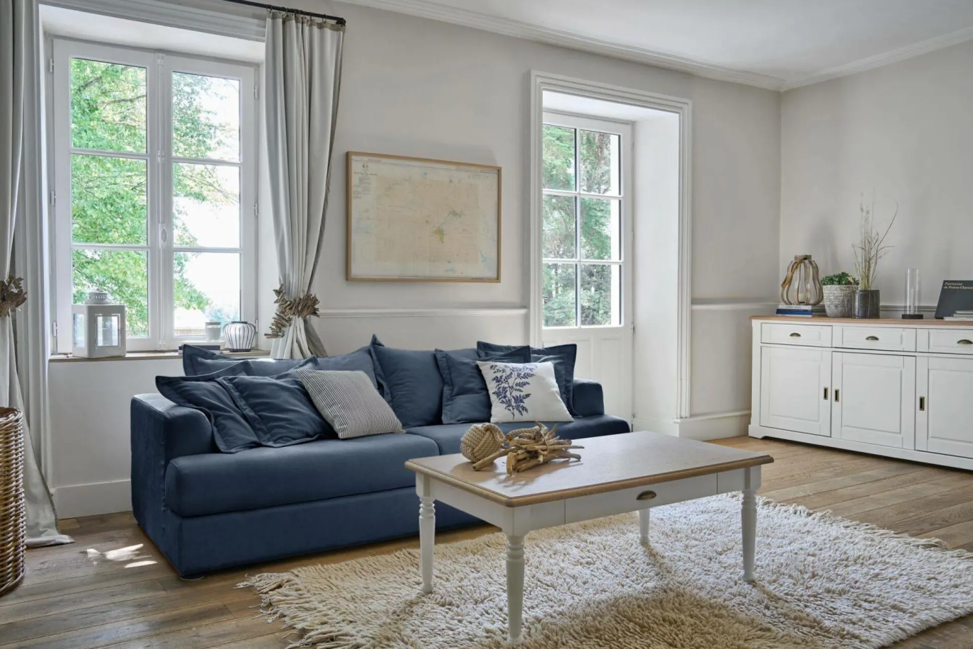 Canapé convertible tissu Pacha - Bleu