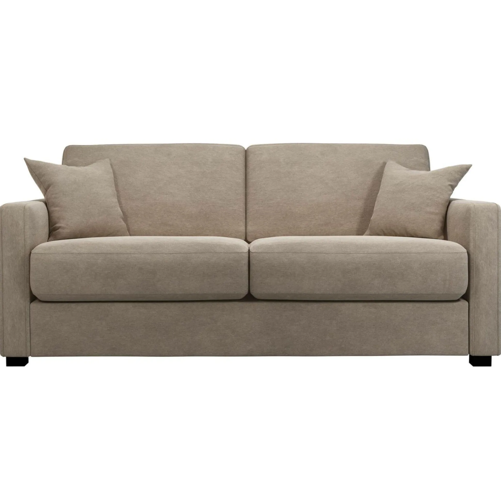 Canapé convertible tissu Parme - Grège - 3 places