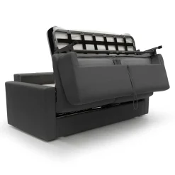 Canapé convertible tissu recyclé déhoussable Aubin - Anthracite - Grand 2 places