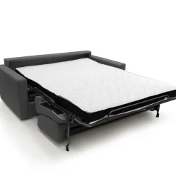 Canapé convertible tissu recyclé déhoussable Aubin - Anthracite - Grand 2 places