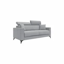 Canapé convertible tissu recyclé déhoussable Alden - Gris Clair - Grand 3 places