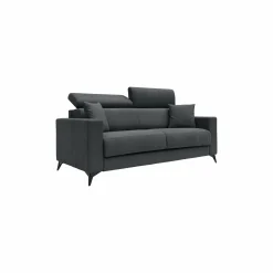 Canapé convertible tissu recyclé déhoussable Alden - Anthracite - Grand 3 places