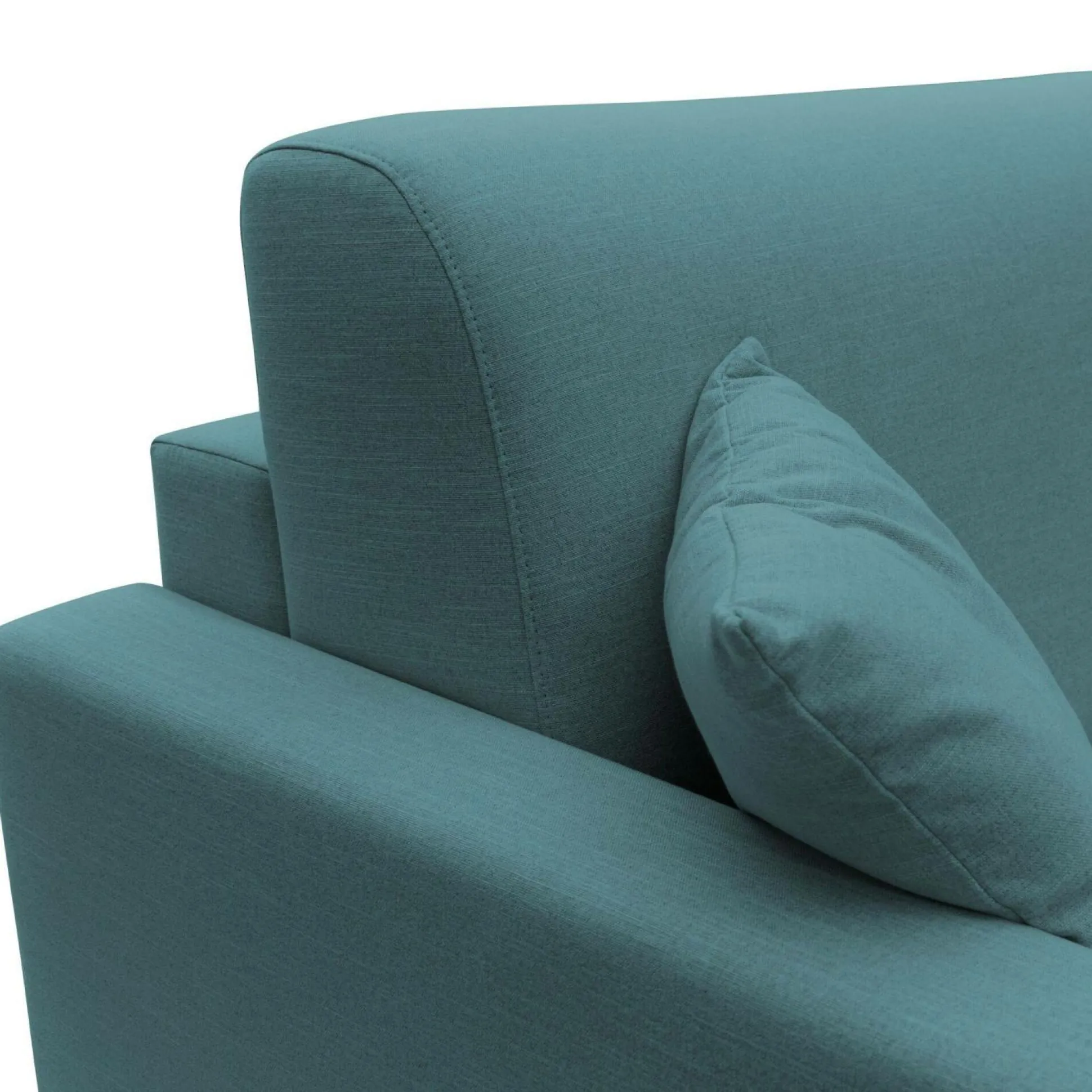 Canapé convertible tissu recyclé déhoussable Aubin - Bleu Canard - 3 places