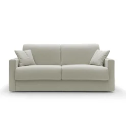 Canapé convertible tissu recyclé déhoussable Aubin - Lin - Grand 2 places