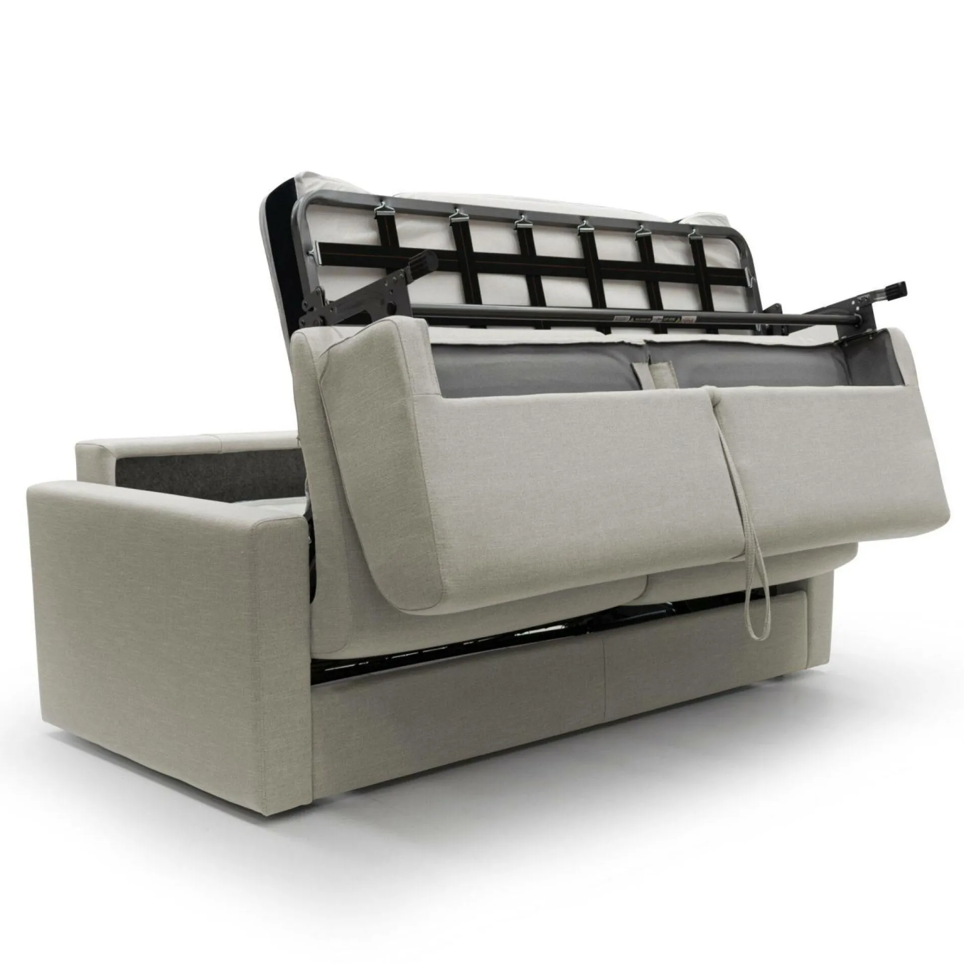 Canapé convertible tissu recyclé déhoussable Aubin - Lin - Grand 2 places