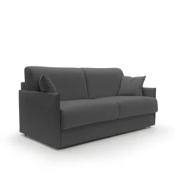 Canapé convertible tissu recyclé déhoussable Arthur - Anthracite - 3 places